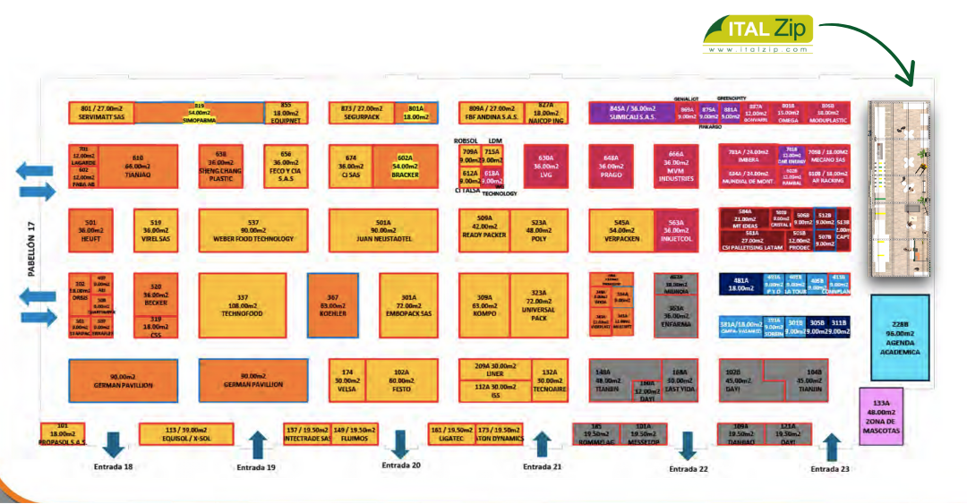 Plano general Corferías / ubicación del stand